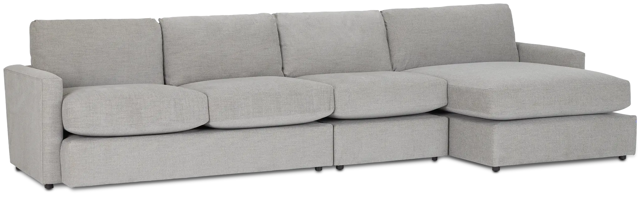 Noah Gray Fabric Small Right Chaise Sectional Noah Gray Fabric Small Right Chaise Sectional