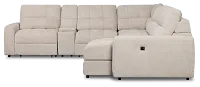 Hendrix Light Taupe Fabric Large Triple Power Right Extension Chaise Sectional