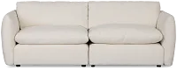 Serena White Fabric 2-piece Modular Sofa