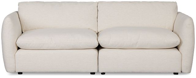 Serena White Fabric 2-piece Modular Sofa