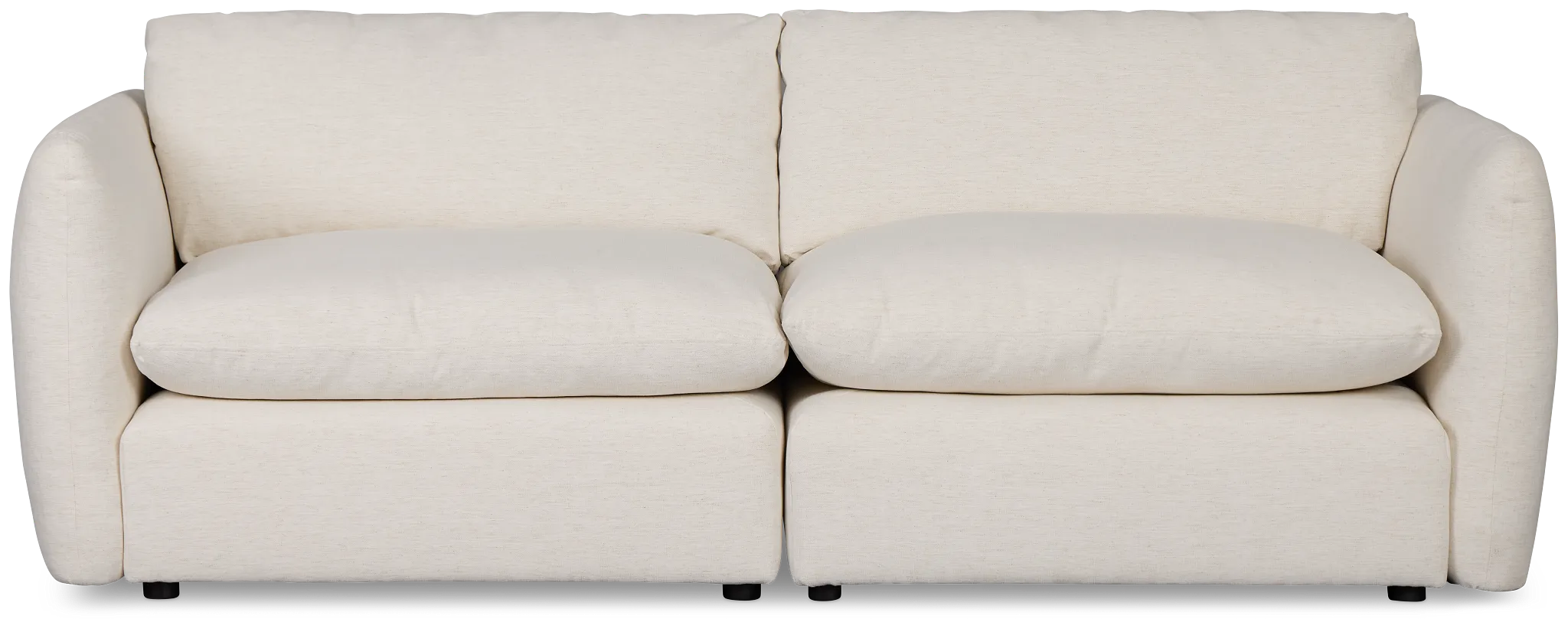 Serena White Fabric 2-piece Modular Sofa