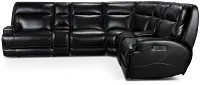 Casey Black Lthr/vinyl Large Dual Power Reclining Two-arm Sectional