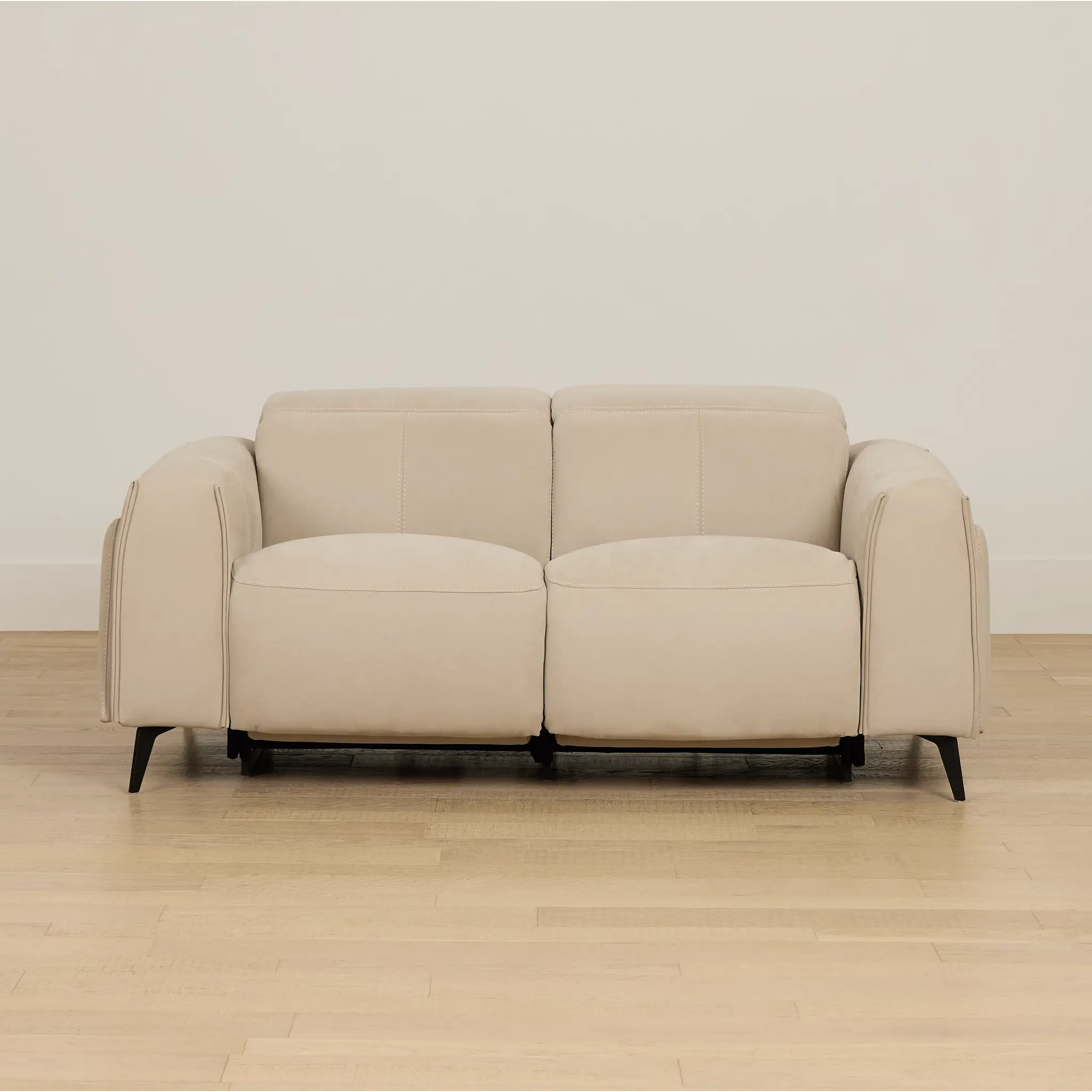 Reyna Beige Micro Power Reclining Loveseat Reyna Beige Micro Power Reclining Loveseat