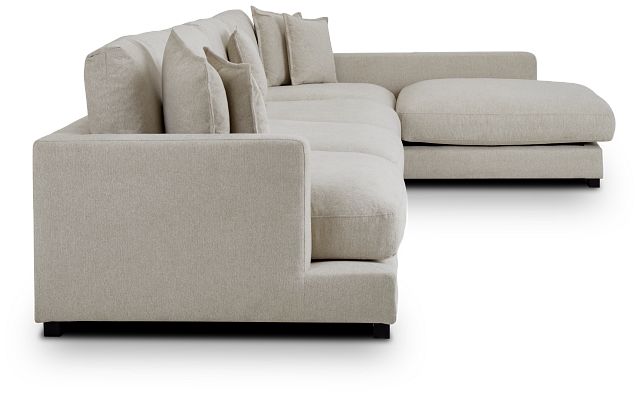 Emery Light Beige Fabric Small Right Chaise Sectional (3)