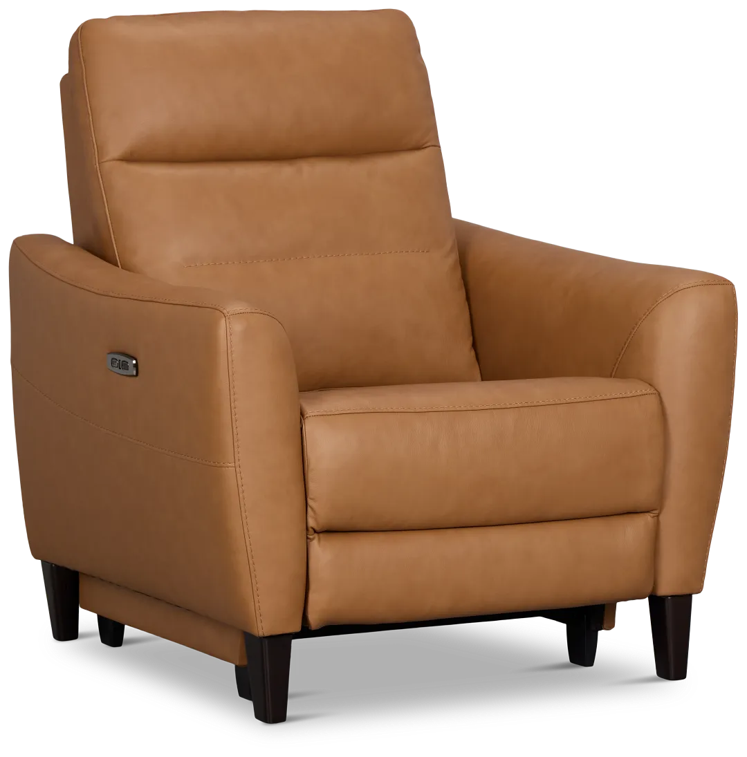 Keaton Brown Lthr/vinyl Power Recliner With Power Headrest