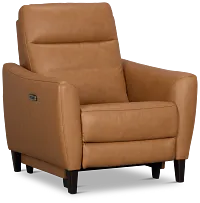 Keaton Brown Lthr/vinyl Power Recliner With Power Headrest