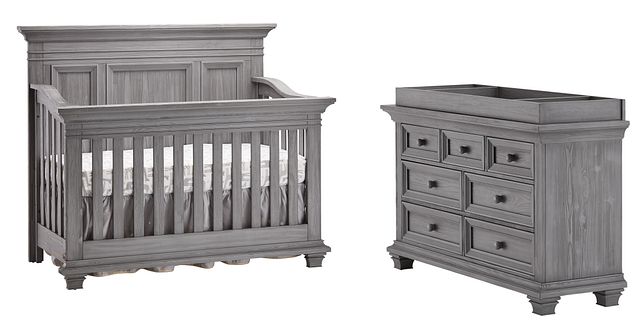 Westport Light Gray Small Crib Bedroom