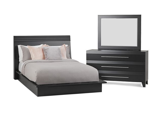 Midtown Black Wood Platform Bedroom