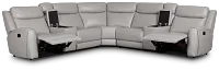 Walker Light Gray Lthr/vinyl Large Dual Manually Reclining Two-arm Sectional