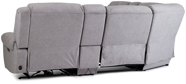 Beckett Gray Micro Large Dual Power Reclining Two-arm Sectional
