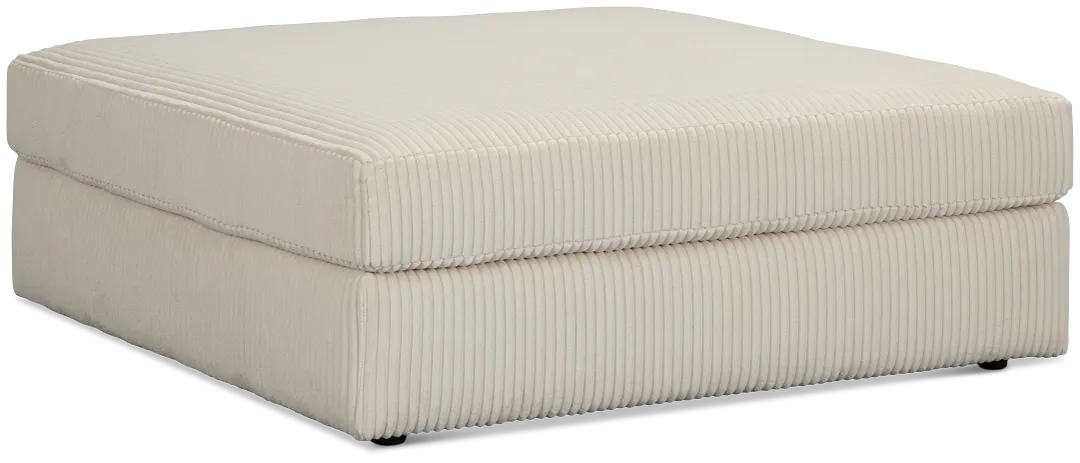 Charlie Ivory Fabric Cocktail Ottoman