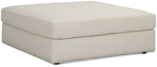 Charlie Ivory Fabric Cocktail Ottoman