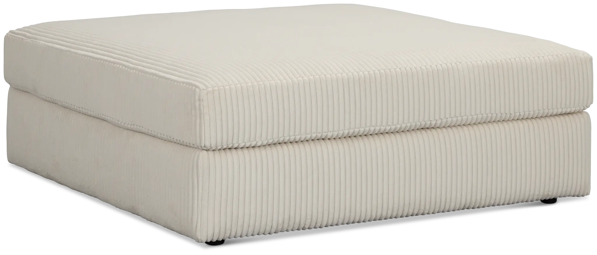 Charlie Ivory Fabric Cocktail Ottoman Charlie Ivory Fabric Cocktail Ottoman