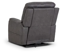 Akron Dark Gray Micro Power Lift Recliner With Power Lumbar