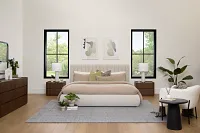 Nomad Light Beige Uph Platform Bed