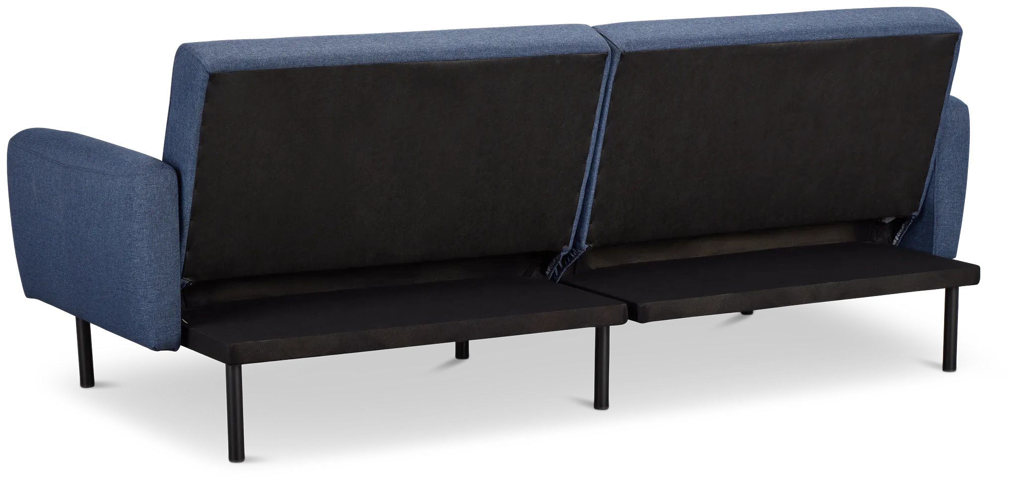 Denali Dark Blue Fabric Sofa Futon