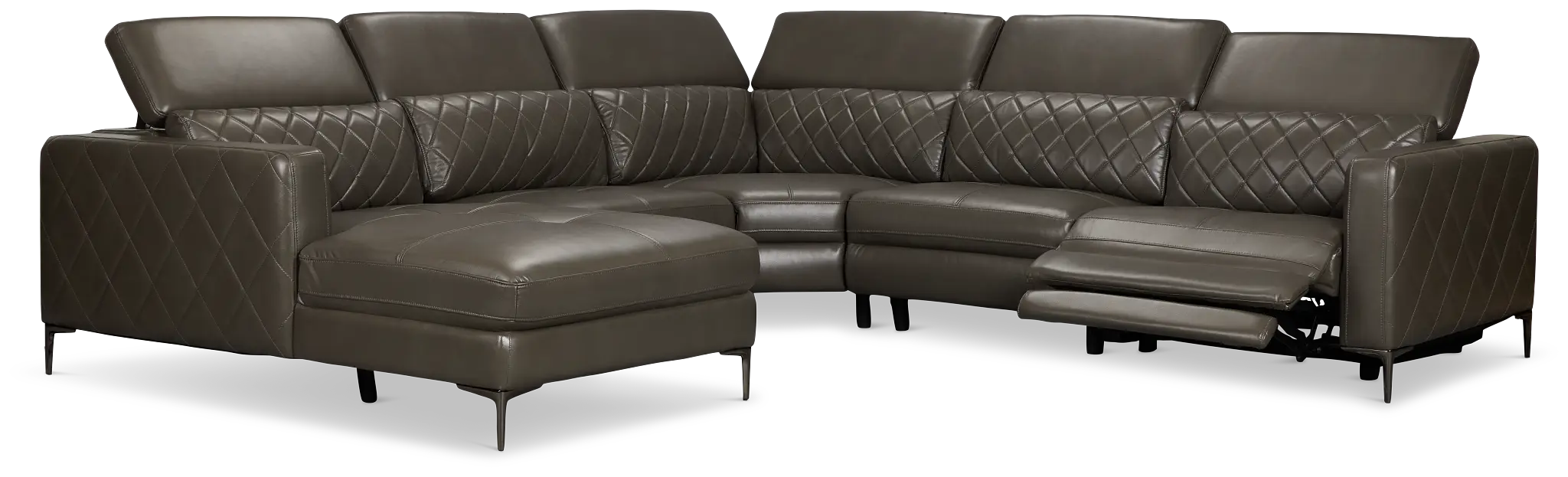 Ava Dark Gray Micro Small Left Chaise Power Reclining Sectional Ava Dark Gray Micro Small Left Chaise Power Reclining Sectional