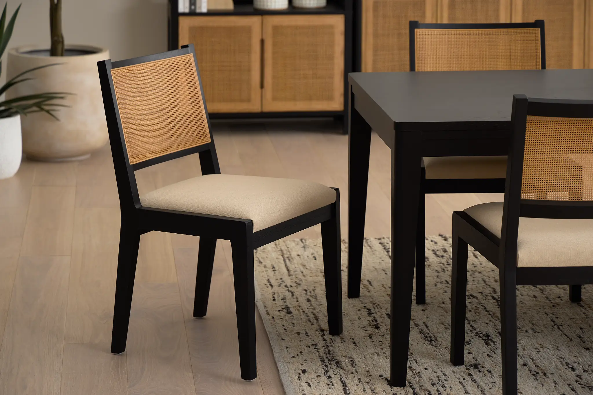 Pacific Black Woven Upholstered Side Chair Pacific Black Woven Upholstered Side Chair