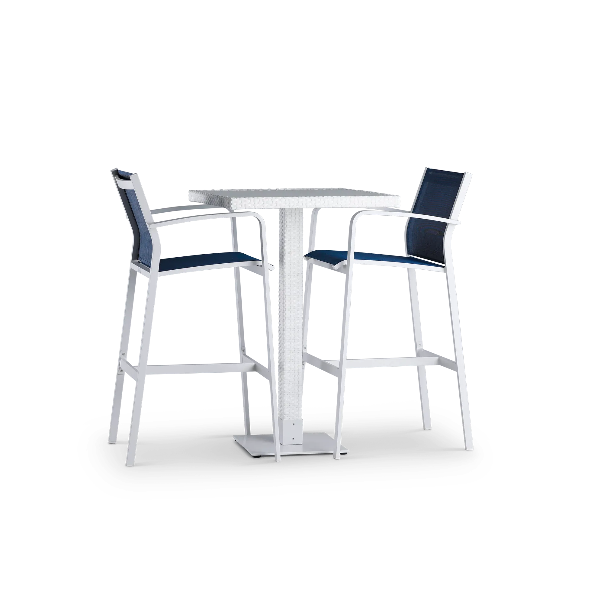 Lisbon Navy Square Pub Table & 2 Barstools
