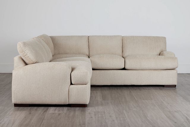Alpha Beige Fabric Small Two-arm Sectional