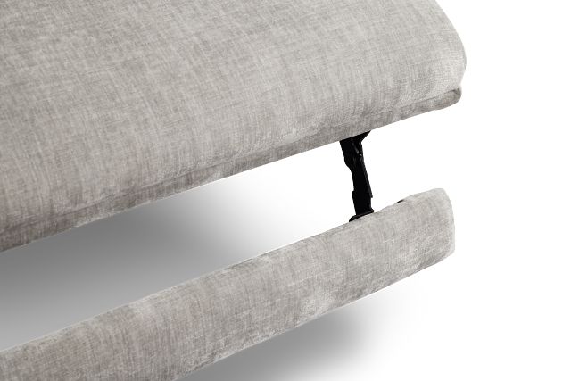 Zuri Gray Velvet Small Triple Power Reclining Two-arm Sectional