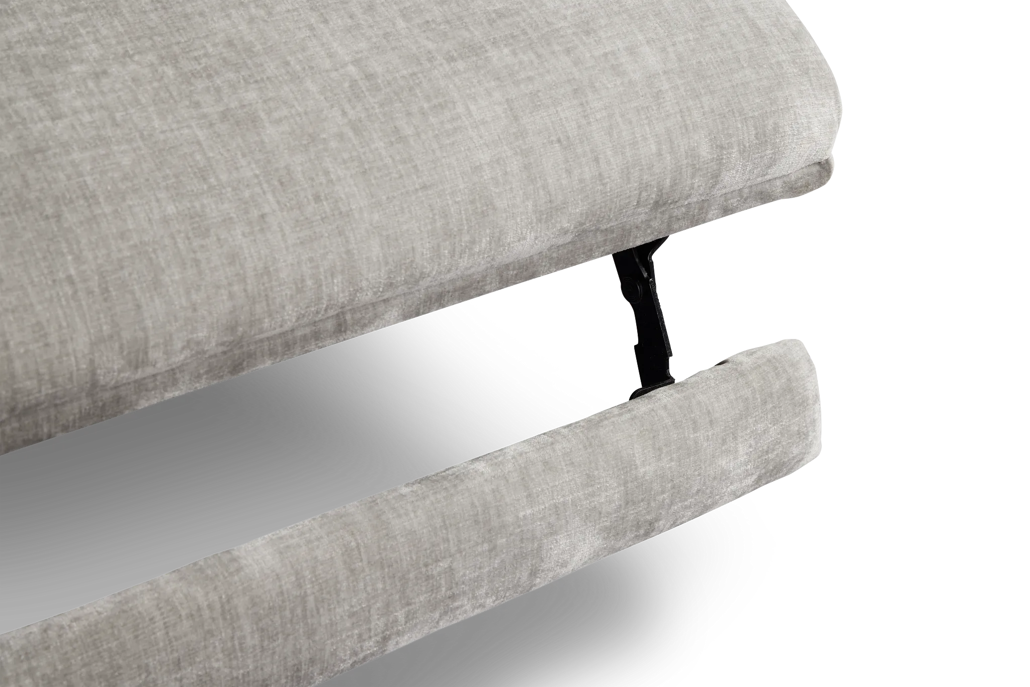 Zuri Gray Velvet Small Triple Power Reclining Two-arm Sectional