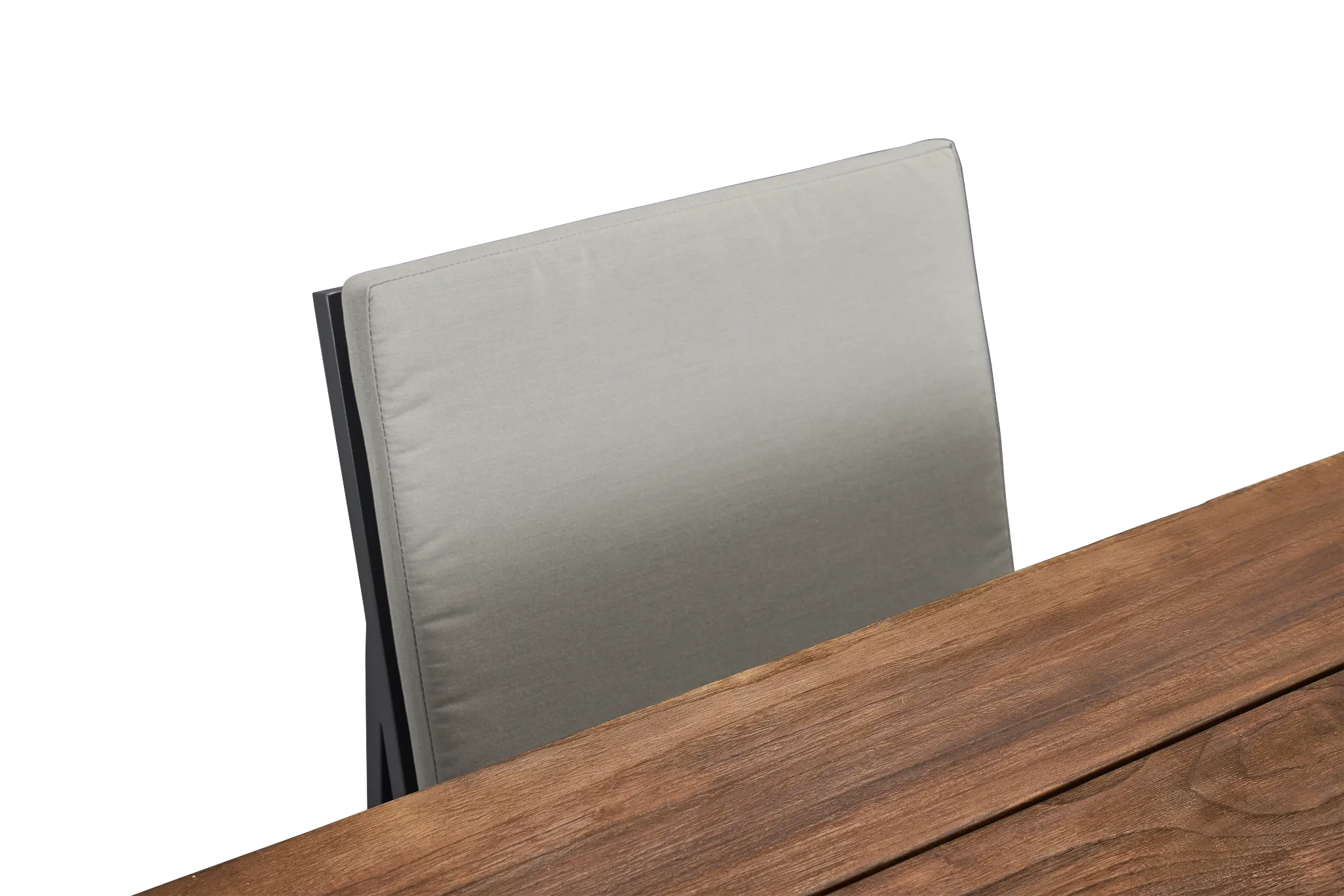 Linear Dark Gray 102" Teak Table & 4 Cushioned Side Chairs