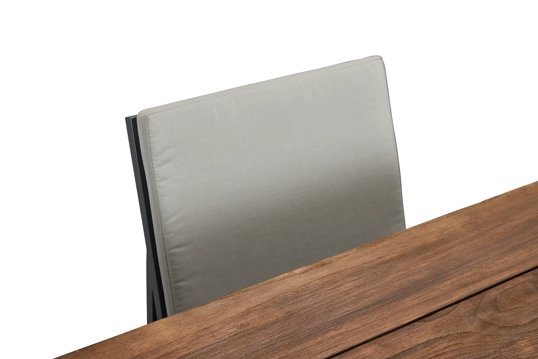 Linear Dark Gray 102" Teak Table & 4 Cushioned Side Chairs Linear Dark Gray 102" Teak Table & 4 Cushioned Side Chairs