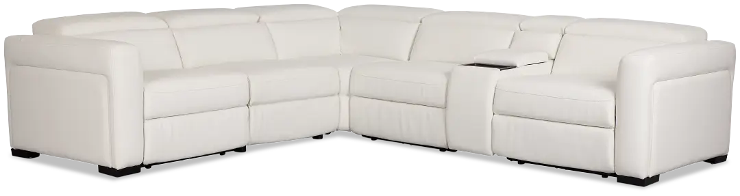 Melody White Micro Medium Dual Power 2-arm Reclining Sectional Melody White Micro Medium Dual Power 2-arm Reclining Sectional