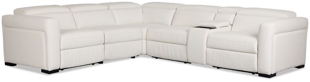 Melody White Micro Medium Dual Power 2-arm Reclining Sectional