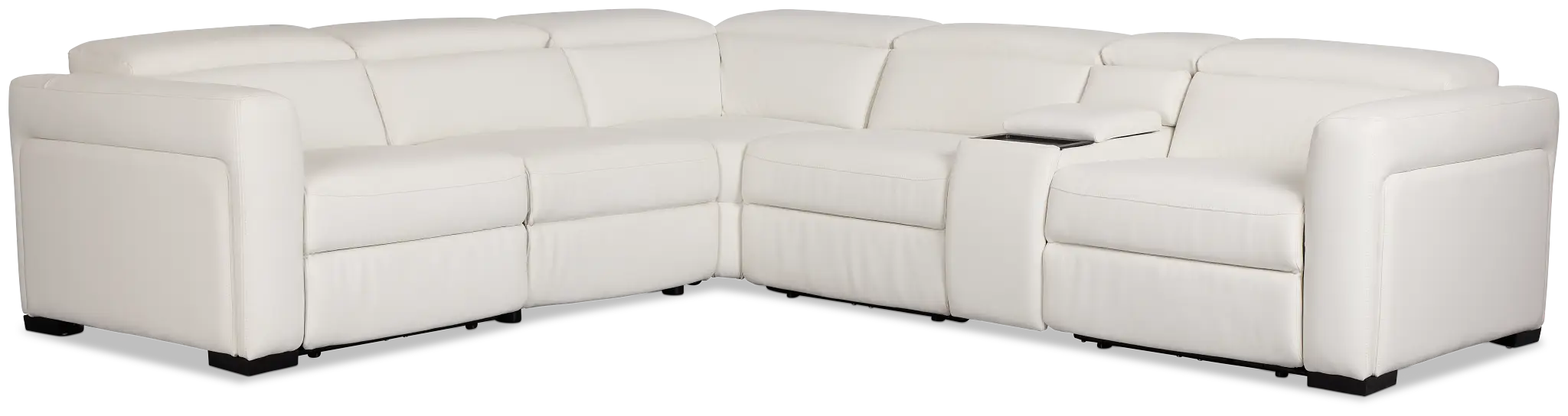 Melody White Micro Medium Dual Power 2-arm Reclining Sectional Melody White Micro Medium Dual Power 2-arm Reclining Sectional