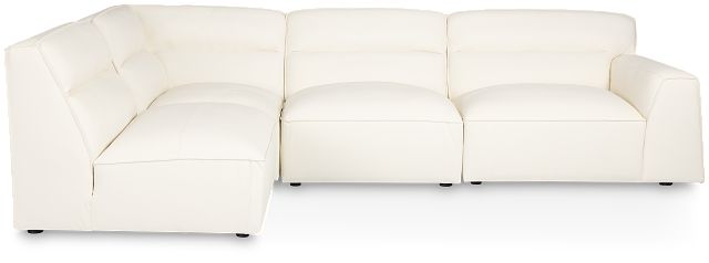 Blanca White Leather 4-piece Modular Sectional