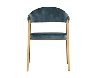 Erica Dark Blue Curved Upholstered Arm Chair