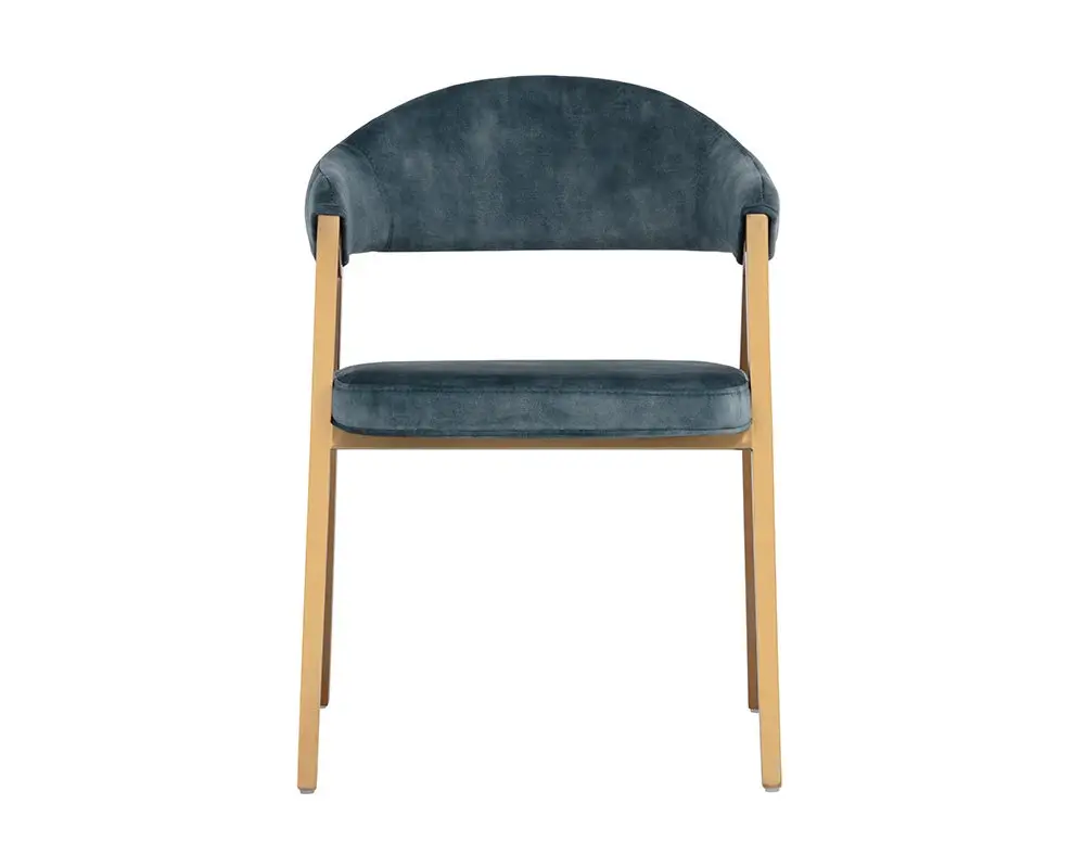 Erica Dark Blue Curved Upholstered Arm Chair Erica Dark Blue Curved Upholstered Arm Chair
