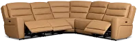 Wilder Brown Leather Small Triple Power Reclining Two-arm Sectional