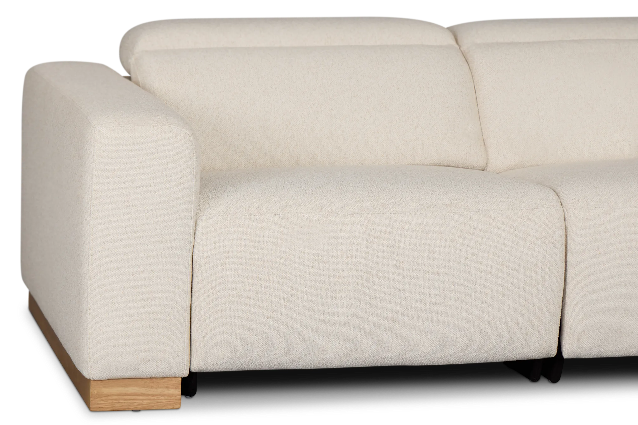Leona Light Beige Fabric 2-piece Modular Power Loveseat