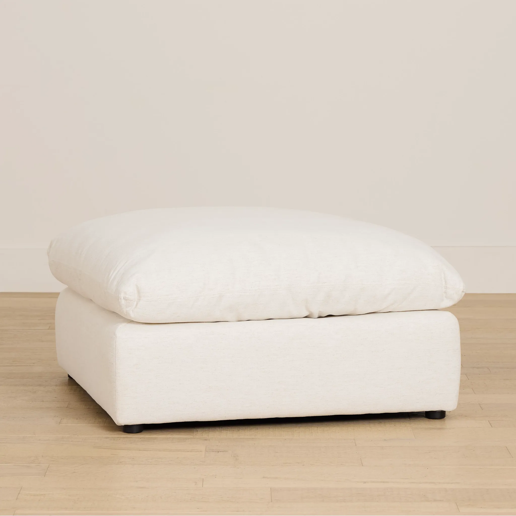 Serena White Fabric Ottoman