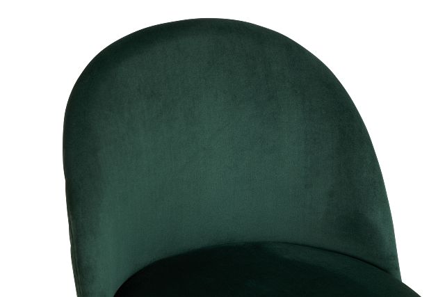 Capri Dark Green Velvet Upholstered Side Chair W/ Black Legs