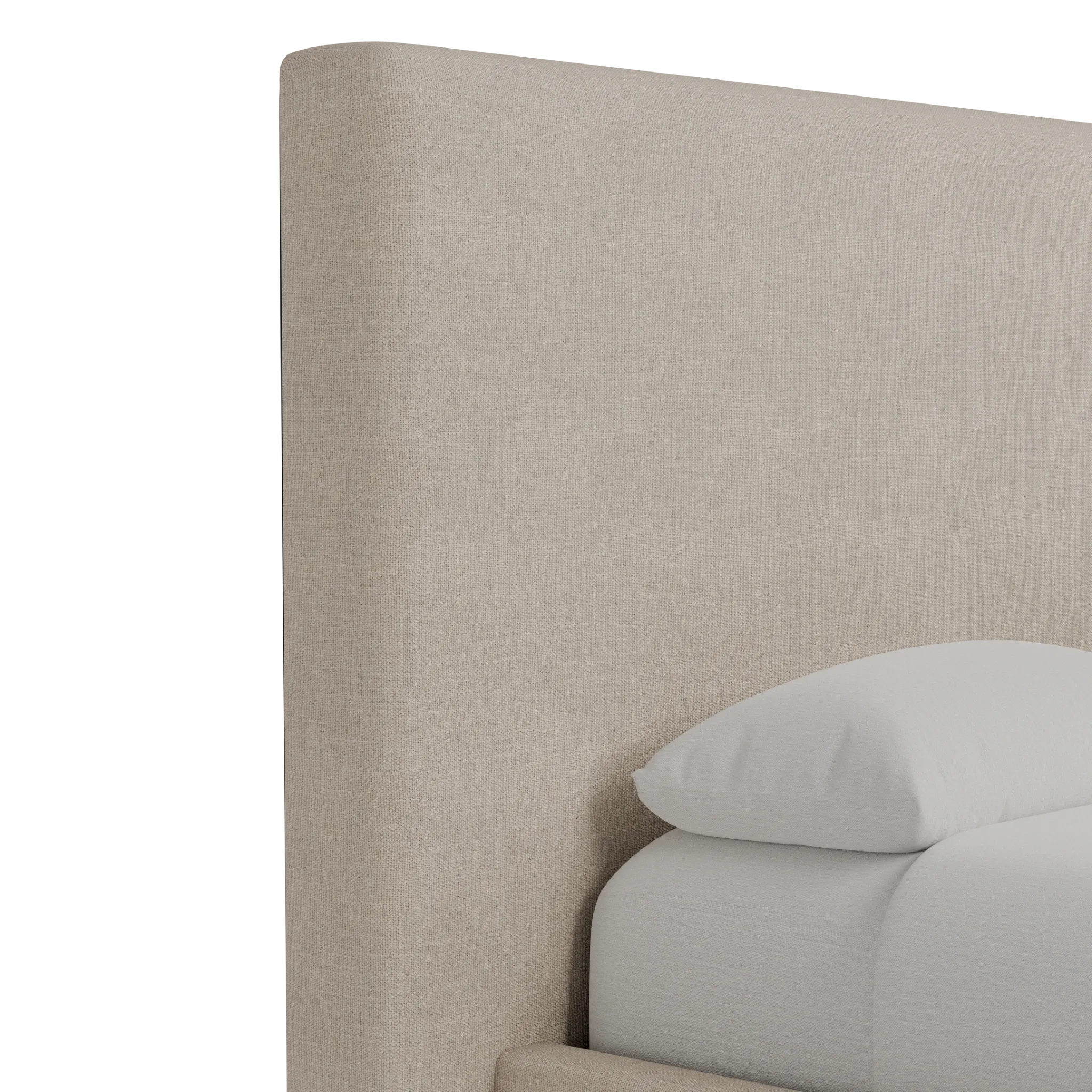 Grayton Linen Beige 54" Upholstered Platform Bed