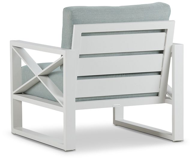 Linear White Teal Aluminum Chair