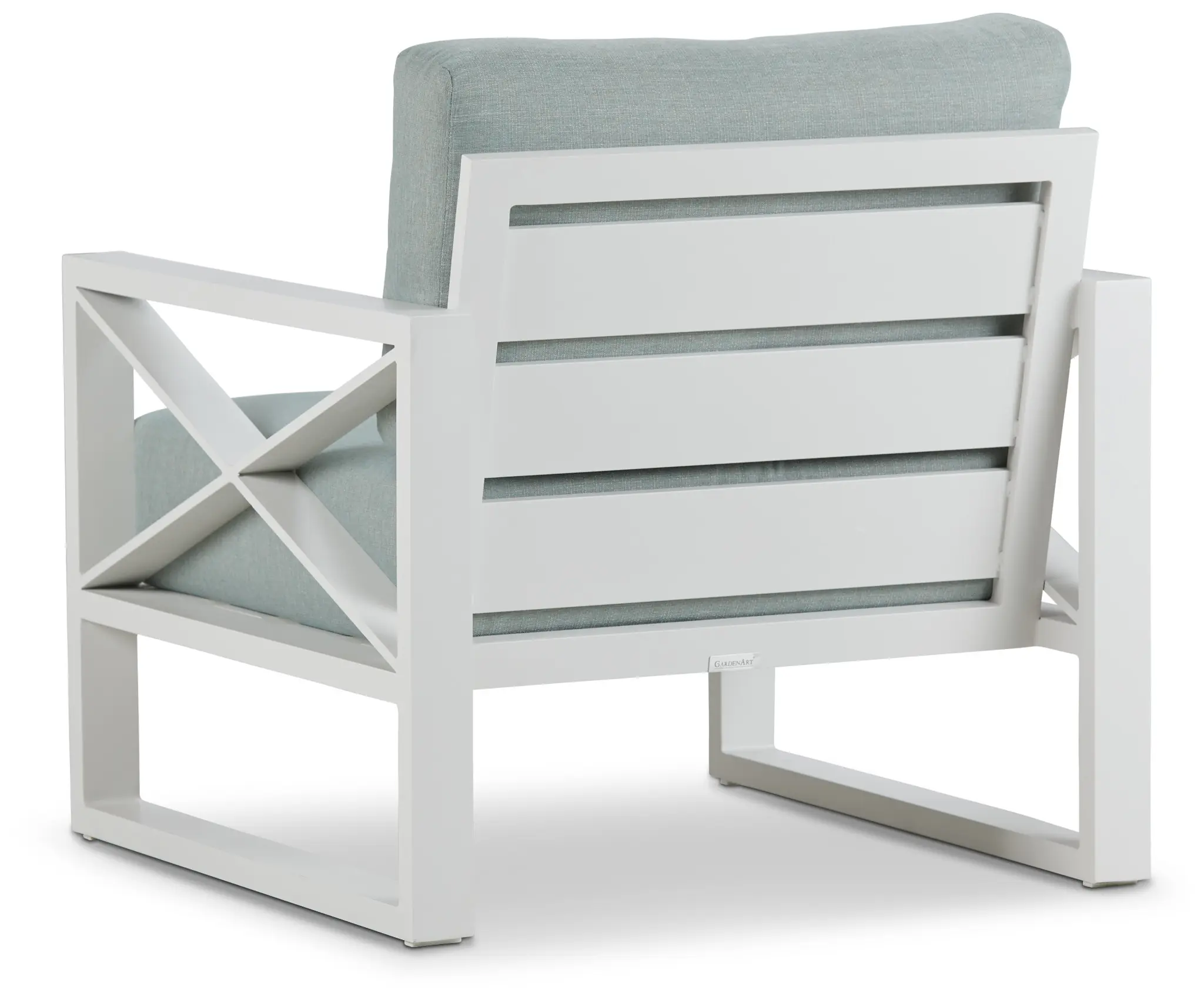 Linear White Teal Aluminum Chair Linear White Teal Aluminum Chair