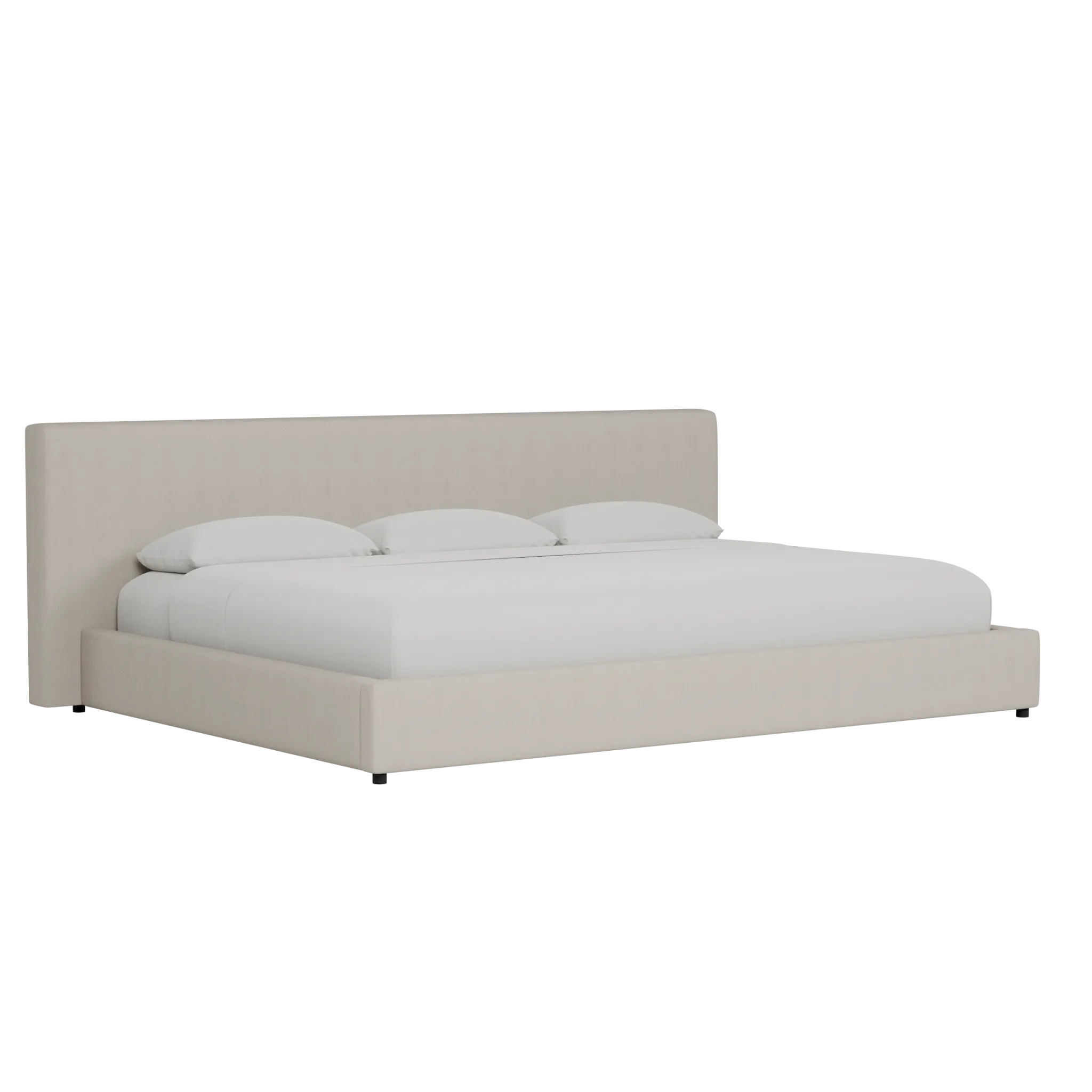 Grayton Revenue Beige 44" Upholstered Platform Bed