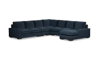 Edgewater Joya Dark Blue Large Right Chaise Sectional