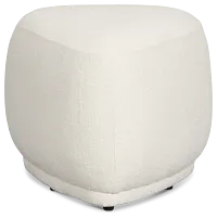 Jovi White Fabric Small Accent Ottoman