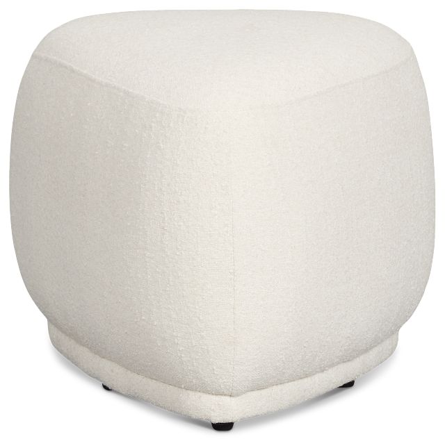 Jovi White Fabric Small Accent Ottoman
