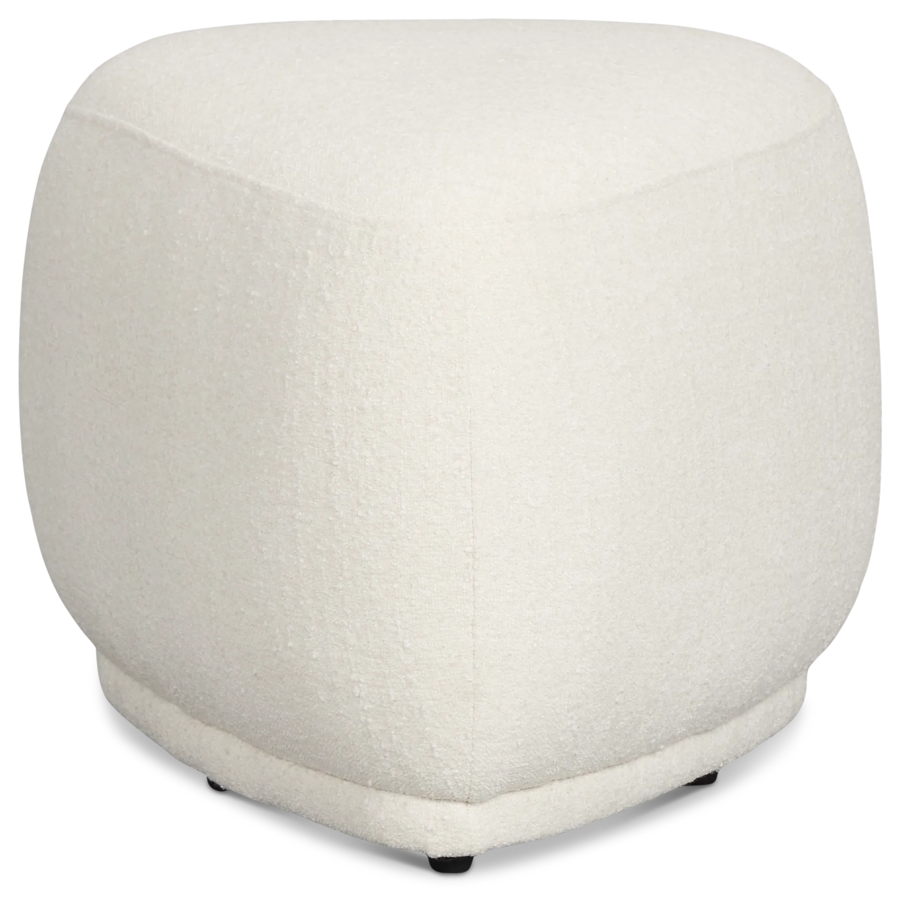 Jovi White Fabric Small Accent Ottoman
