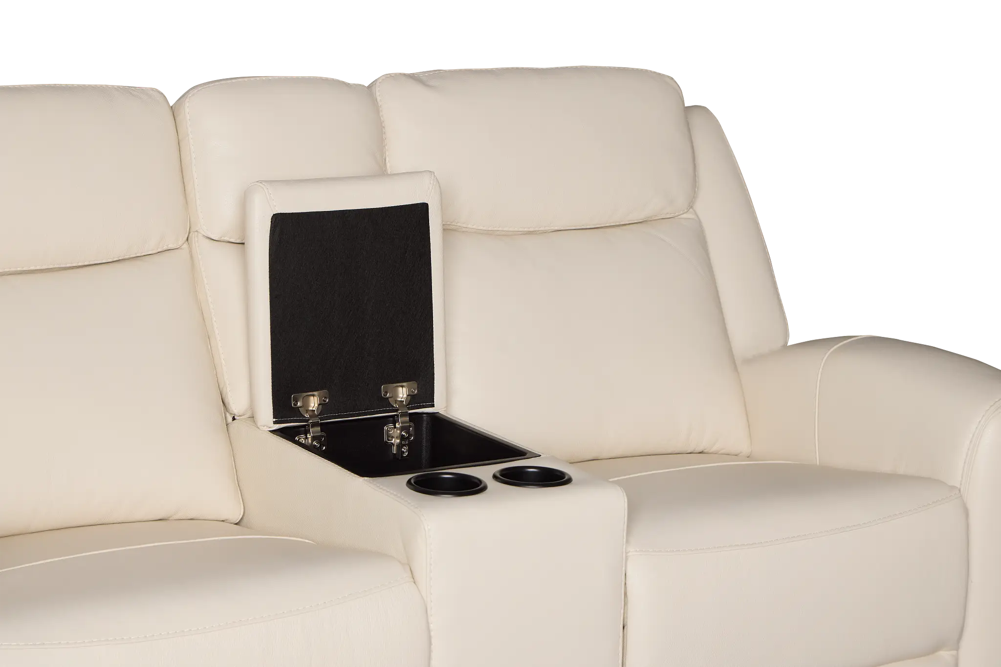 Walker Ivory Lthr/vinyl Reclining Console Loveseat Walker Ivory Lthr/vinyl Reclining Console Loveseat