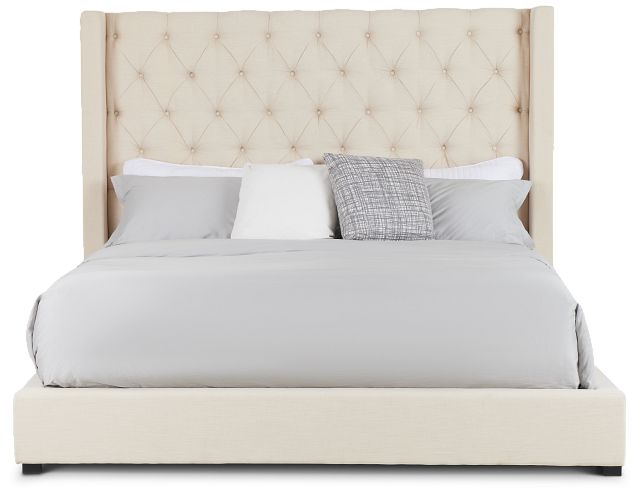 Lacey Beige Uph Platform Bed