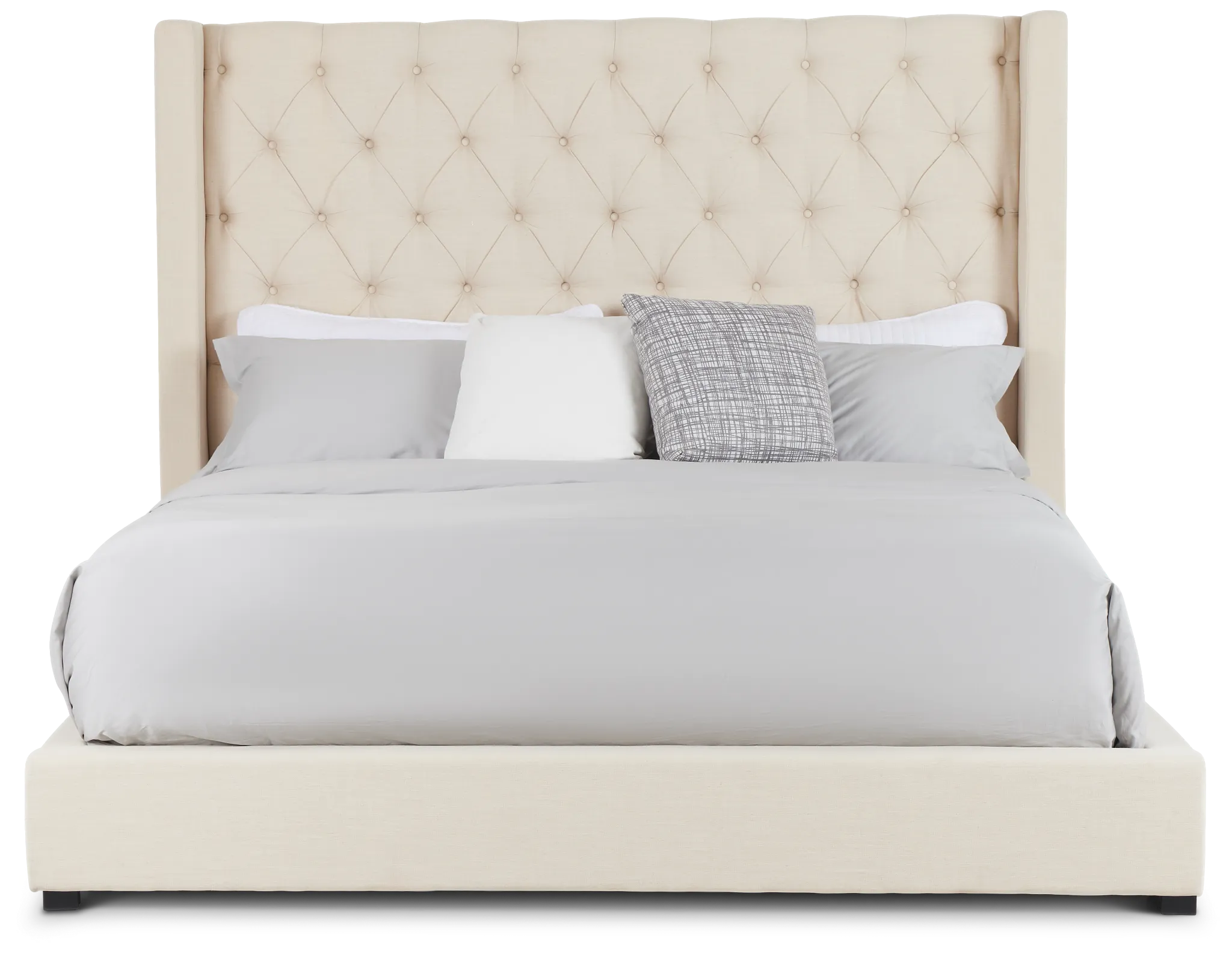 Lacey Beige Uph Platform Bed