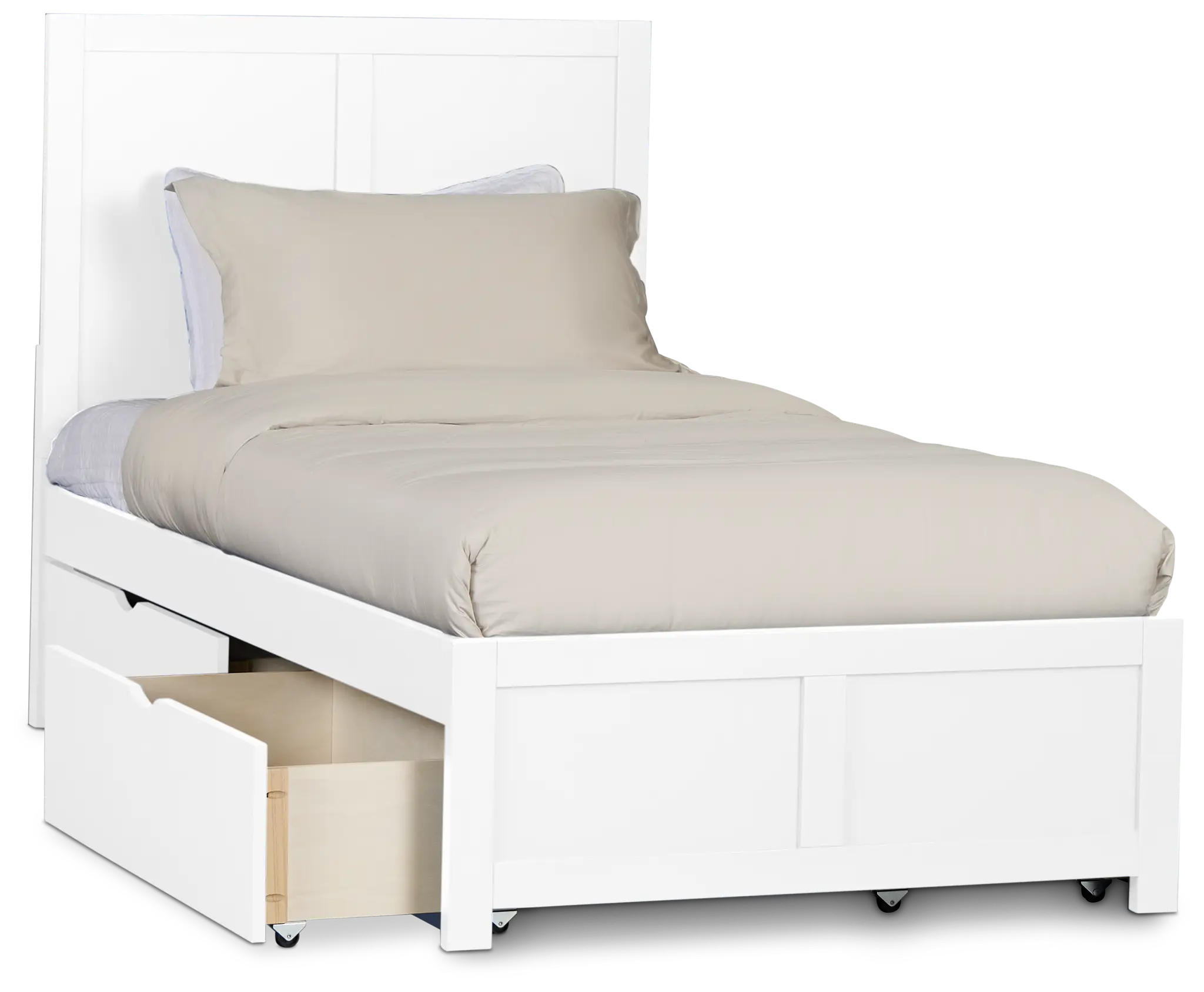 Charleston White Panel Bed With 4 Storage Drawers Charleston White Panel Bed With 4 Storage Drawers